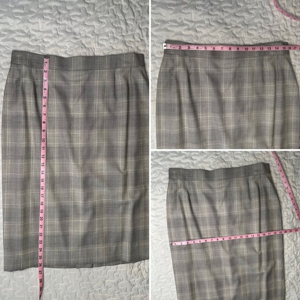 Vintage Escada Margaretha Ley Glen Plaid Wool Blazer Skirt Suit Set Size 12 - Picture 14 of 14